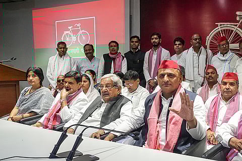 Akhilesh Yadav addressing media